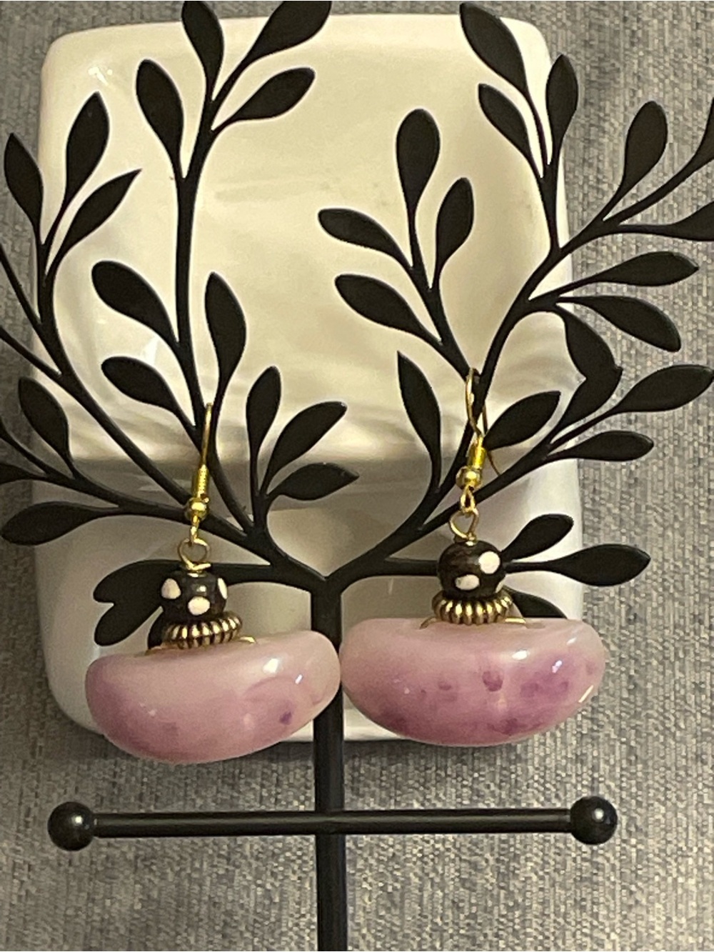 Handcrafted Lavender Dangle Earrings